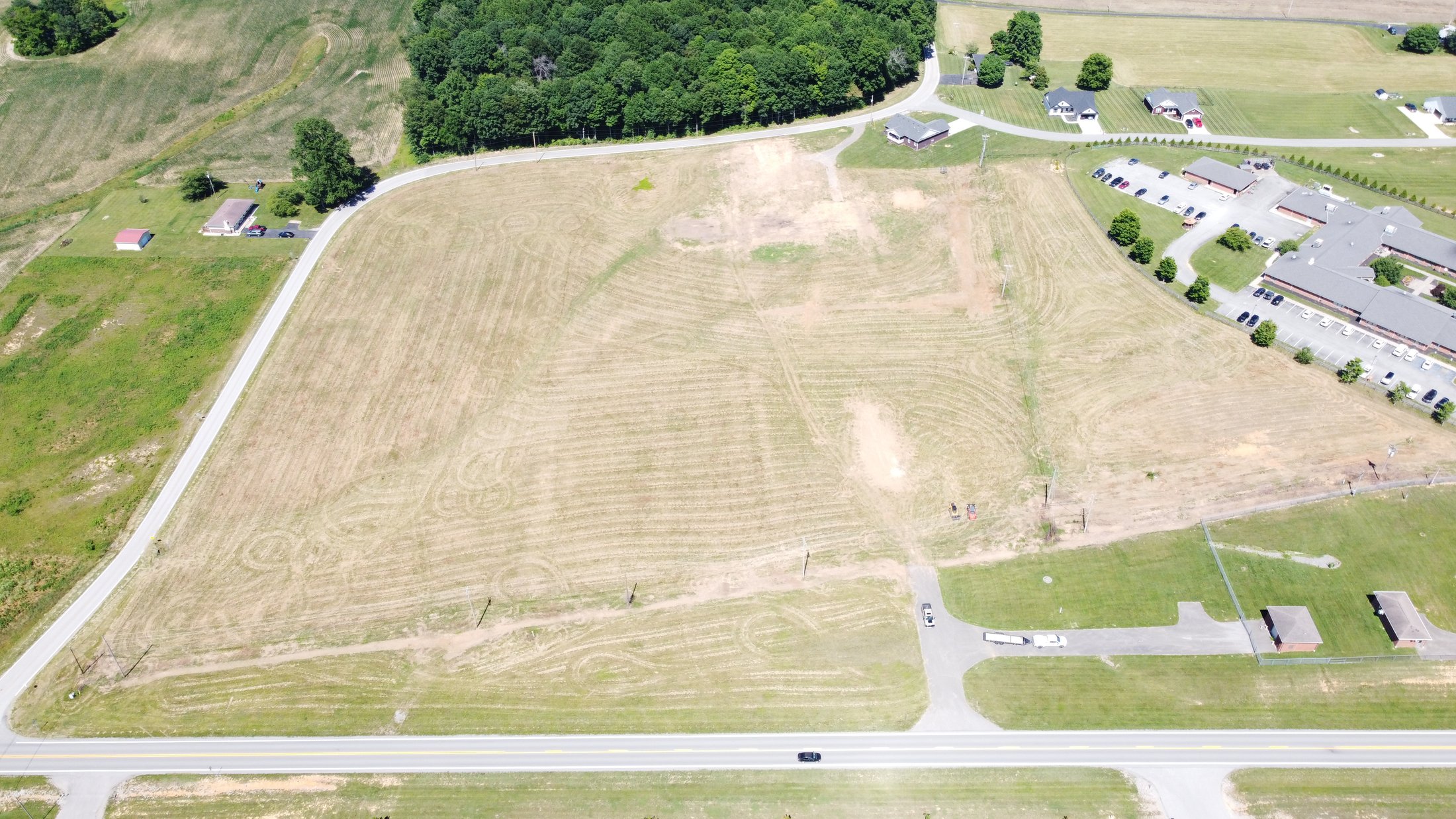 Aerial view of the 12.323-acre tract